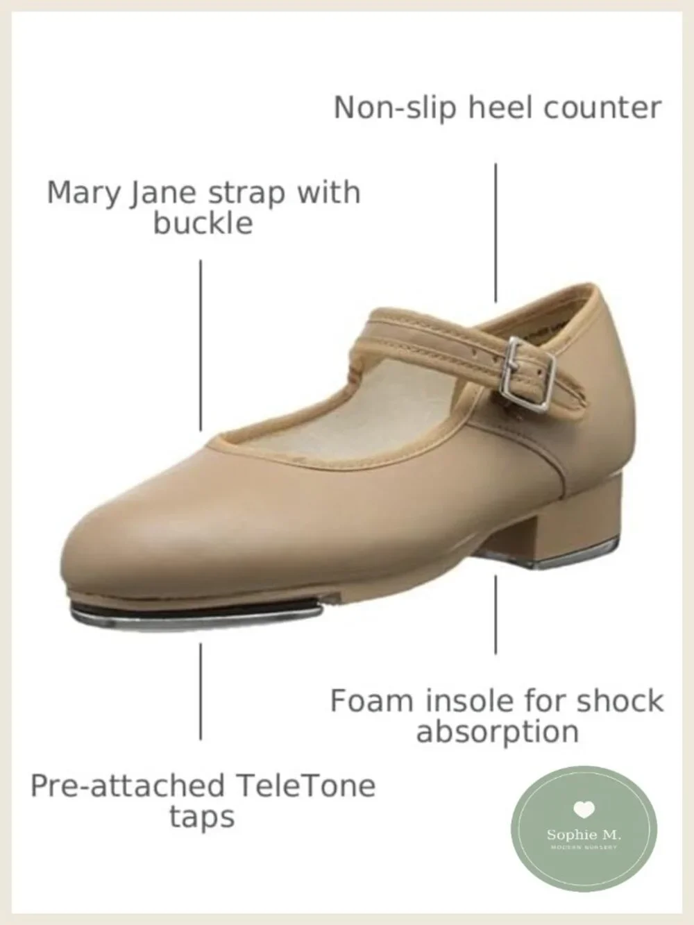 Capezio Mary Jane Tap Shoe Adjustable Strap Dance